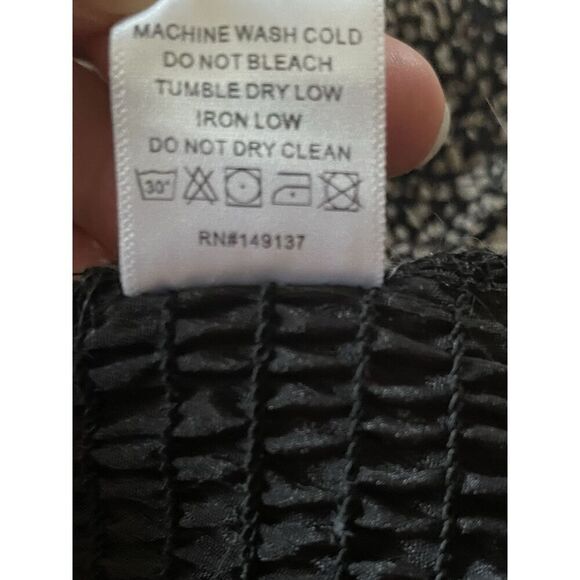 Hyfve Chasing The Dream Top In Black And Tan Women’s Cropped Long Puff Sleeves L - Picture 9 of 9